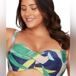 Tropical Print Women's Bikini Top